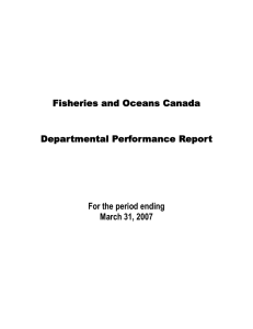 Fisheries and Oceans Canada  Departmental Performance Report For the period ending