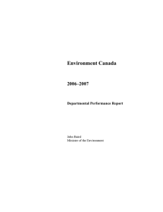 Environment Canada 2006–2007 Departmental Performance Report