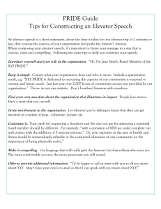 PRIDE Guide Tips for Constructing an Elevator Speech