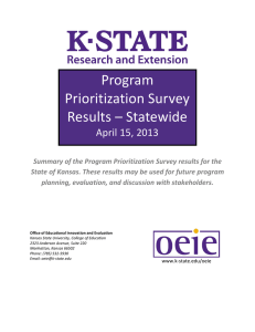 Program Prioritization Survey Results – Statewide April 15, 2013