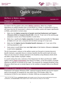 Quick guide Welfare in Wales series: Impact of reforms What are Assembly Measures?