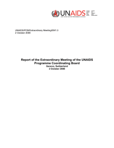Report of the Extraordinary Meeting of the UNAIDS Programme Coordinating Board