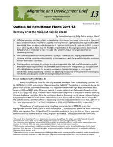 1 3  Outlook for Remittance Flows 2011-12