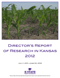 Director’s Report of Research in Kansas 2012 July 1, 2011–June 30, 2012