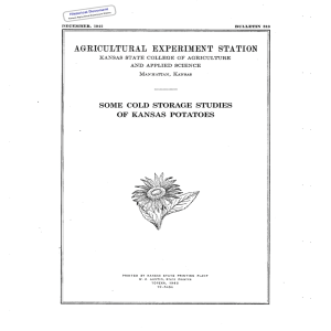 OF  KANSAS SOME  COLD  STORAGE  STUDIES POTATOES Historical Document