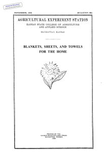 BLANKETS,  SHEETS,  AND  TOWELS Historical Document