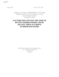 AGRICULTURAL EXPERIMENT STATION FACTORS INFLUENCING THE TIME OF SELLING THEM AS CHOICE