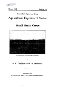 Crops Small Grain Historical Document Kansas Agricultural Experiment Station