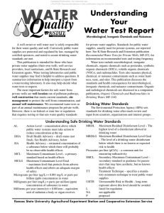 Understanding Your Water Test Report Microbiological, Inorganic Chemicals and Nuisances