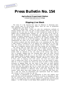 Press Bulletin No. 154 Dipping Live Stock Agricultural Experiment Station