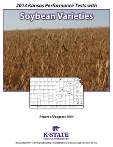 Soybean Varieties 2013 Kansas Performance Tests with Report of Progress 1094
