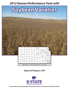 Soybean Varieties 2012 Kansas Performance Tests with Report of Progress 1076