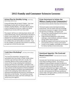 2013 Family and Consumer Sciences Lessons  A ction Plan for Healthy Living From Awareness to Action: the 