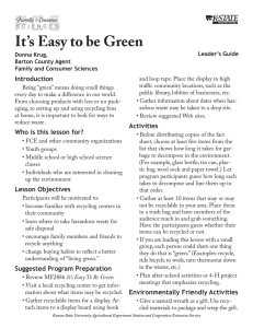 It’s Easy to be Green Introduction