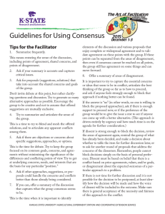 Guidelines for Using Consensus Tips for the Facilitator