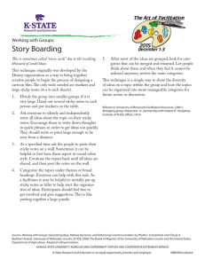 Story Boarding Working with Groups: