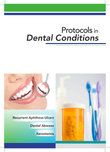Dental Conditions Protocols in Recurrent Aphthous Ulcers