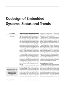 Codesign of Embedded Systems: Status and Trends ROLF ERNST .