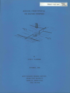 SEPTEMBER, 1980 WATER RESOURCES RESEARCH INSTITUTE PETER C. KLINGEMAN OREGON STATE UNIVERSITY
