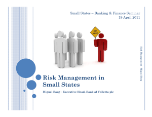 Risk Management in Small States Small States – Banking &amp; Finance Seminar