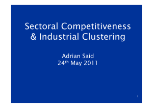Sectoral Competitiveness &amp; Industrial Clustering Adrian Said 24