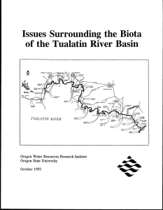 Issues Surrounding the Biota of the Tualatin River Basin Oregon State University