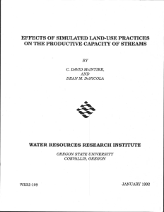 EFFECTS OF SIMULATED LAND-USE PRACTICE S WATER RESOURCES RESEARCH INSTITUTE