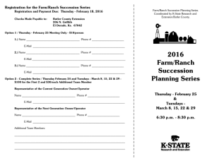 Registration for the Farm/Ranch Succession Series