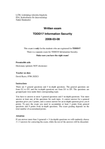 Written exam TDDD17 Information Security 2008-03-08