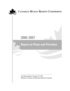 2006-2007 Report on Plans and Priorities C H