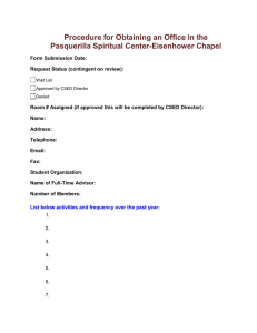 Procedure for Obtaining an Office in the Pasquerilla Spiritual Center-Eisenhower Chapel