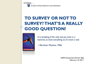 TO SURVEY OR NOT TO SURVEY? THAT’S A REALLY GOOD QUESTION!