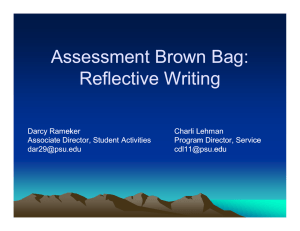 Assessment Brown Bag: Reflective Writing