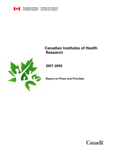 Canadian Institutes of Health Research 2007-2008