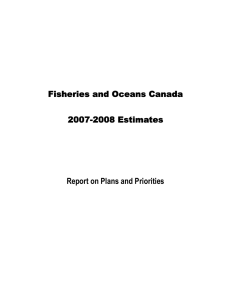 Fisheries and Oceans Canada 2007-2008 Estimates Report on Plans and Priorities