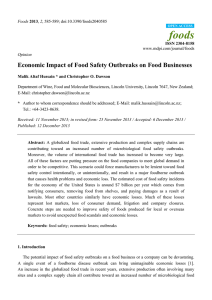 foods Economic Impact of Food Safety Outbreaks on Food Businesses
