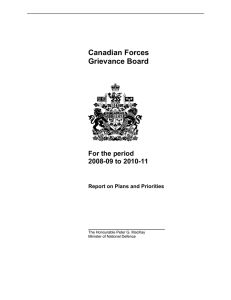 Canadian Forces Grievance Board  For the period