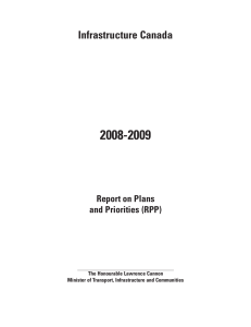 2008-2009 Infrastructure Canada Report on Plans and Priorities (RPP)