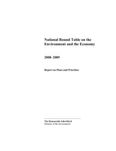 National Round Table on the Environment and the Economy 2008–2009