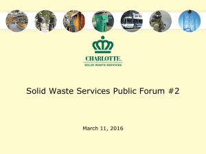 Solid Waste Services Public Forum #2 March 11, 2016