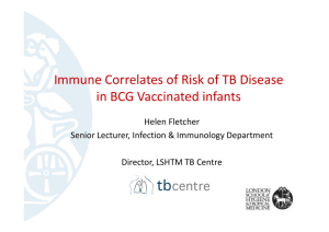 Immune Correlates of Risk of TB Disease in BCG Vaccinated infants