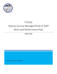 FY2016 Deputy County Manager/Chief of Staff Work and Performance Plan