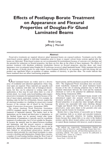 Effects of Postlayup Borate Treatment on Appearance and Flexural Laminated Beams