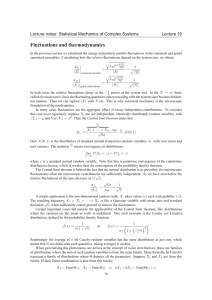 Fluctuations and thermodynamics Lecture notes: Statistical Mechanics of Complex Systems Lecture 10