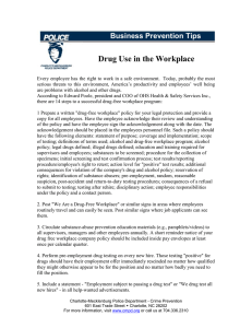 Drug Use in the Workplace Business Prevention Tips