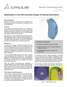 Abaqus Technology Brief Optimization in the Vibro-Acoustic Design of Hearing Instruments
