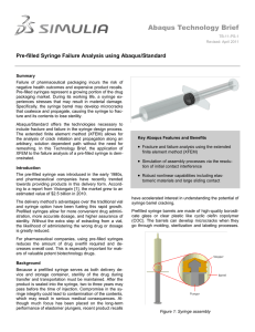 Abaqus Technology Brief Pre-filled Syringe Failure Analysis using Abaqus/Standard