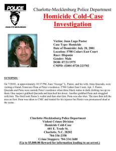 Homicide Cold-Case Investigation Charlotte-Mecklenburg Police Department