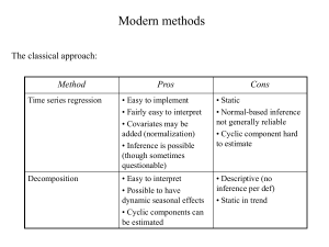 Modern methods The classical approach: Method Pros