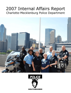 2007 Internal Affairs Report Charlotte-Mecklenburg Police Department  Chief Rodne